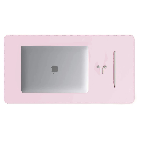 Mouse Pad Grande Couro Sintético Ecológico Rosa Premium