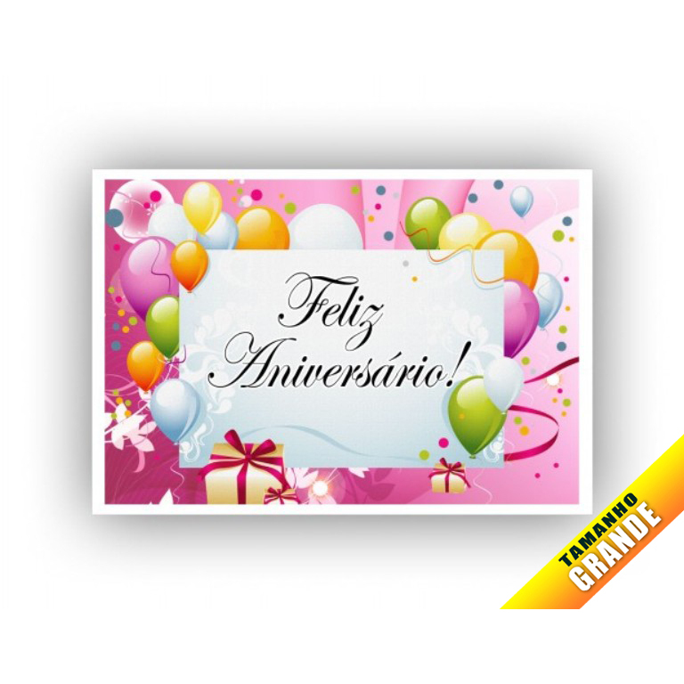 Papel Arroz Feliz Aniversário Rosa para Bolo Grande 30x40cm de 7kg