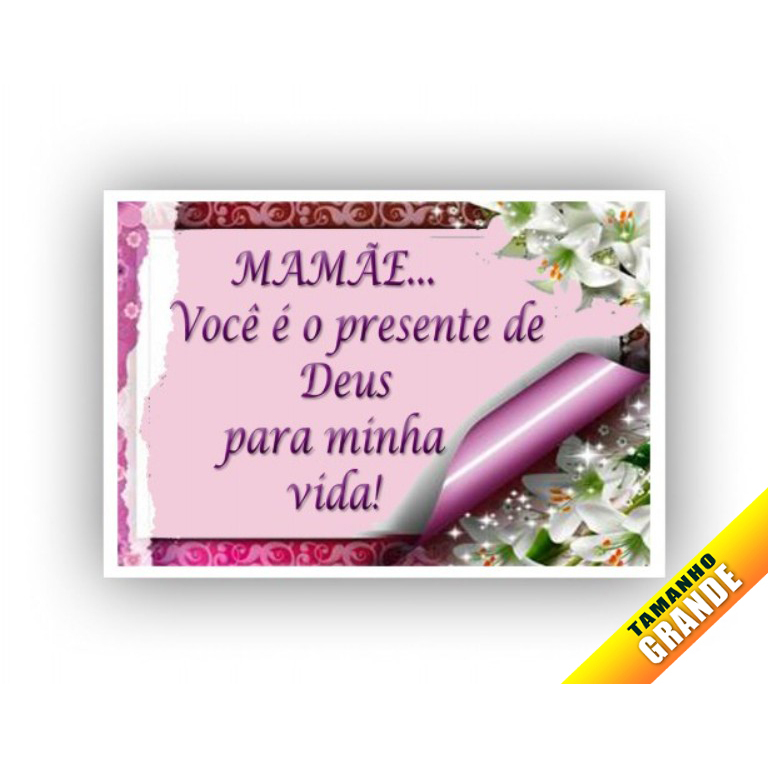 Folha de Arroz Feliz dia das Mães Rosa para Bolo Grande 30x40cm de 7kg