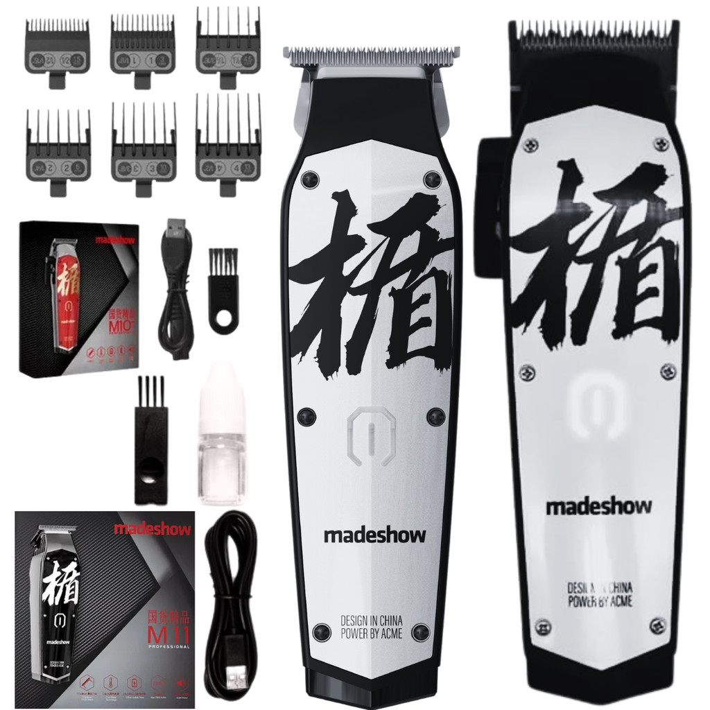 Combo De Máquinas De Corte E Acabamento De Cabelo Madeshow M10 E M11 Profissionais Sem Fio Original