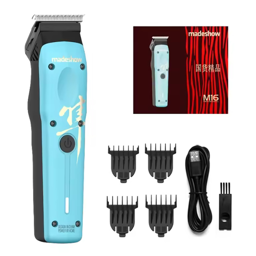Maquina de Acabamento Cabelo Madeshow M16 Azul Profissional