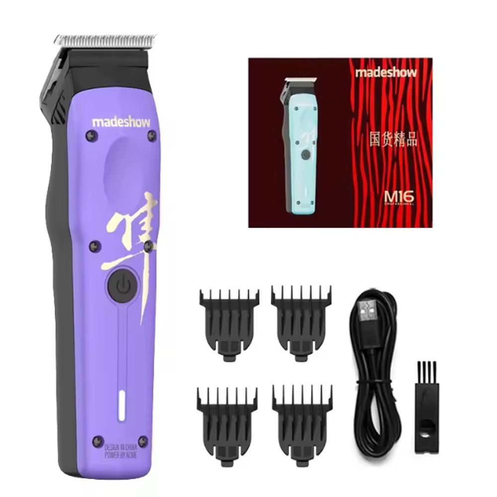 Maquina de Acabamento Cabelo Madeshow M16 Roxo Profissional