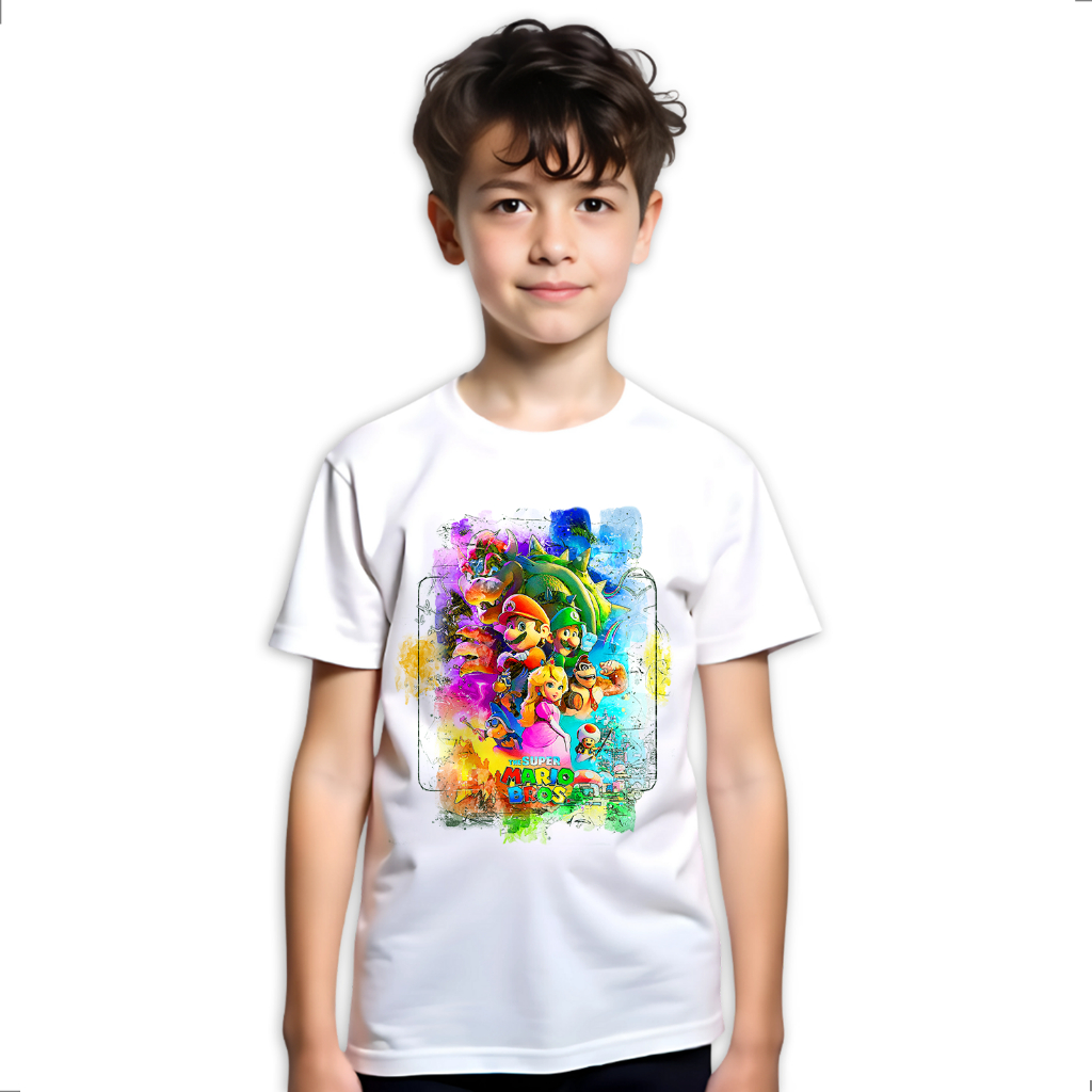 Camiseta Super Mario Bros Filme 2023 Aquarela Nintendo LK-092