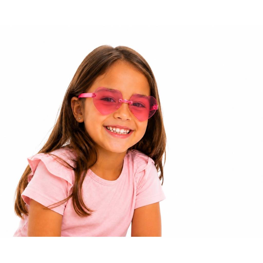 Óculos de Sol Infantil Menina Coração Moda Verão 2023 Top Luxo