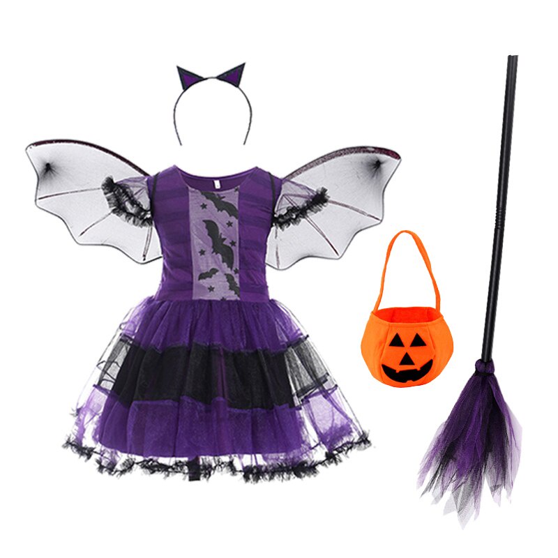 2023 Vestir-Se Princesa Menina Traje , Festa De Carnaval Infantil De Halloween Em Disfarce De Vampiro