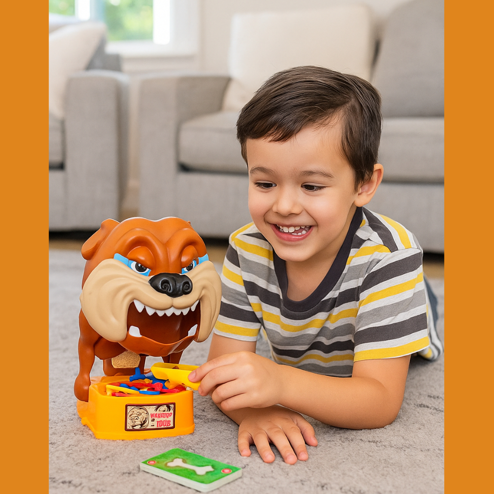 Jogo Buldogue Divertido Pega Ossos Infantil Brinquedo Interativo Estimula Habilidades Coordenacao