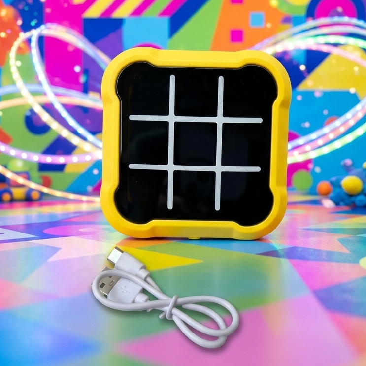 Jogo Eletrônico Portátil Infantil Jogo da Velha 4 em 1USB LED Memória Educativo