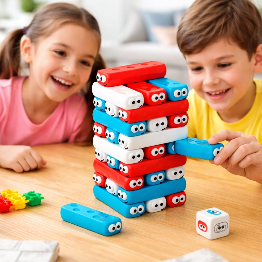 Jogo Caiu Perdeu Brinquedo Torre Colorida Minhocas Infantil Estimula Coordenação Concentração