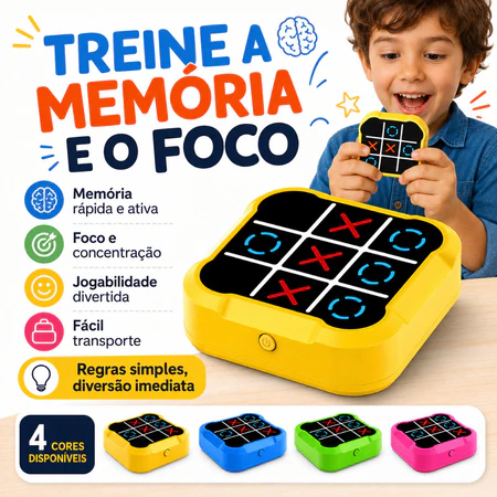 Jogo Infantil Recarregável Tic-Tac-Toe-Tabuleiro Criativo Que Estimula A Memória E Atenção