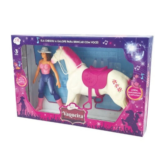 BRINQUEDO INFANTIL KIT CAVALO E VAQUEIRA FAZENDA VINIL ATÓXICO IDEAL PARA ESTIMULAR A CRIATIVIDADE