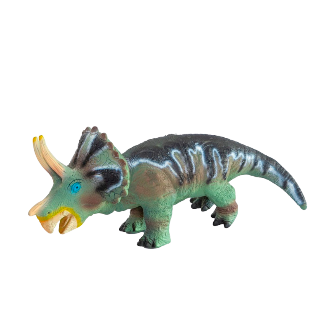 BRINQUEDO INFANTIL TRICERÁTOPS MUNDO DINOSSAUROS VINIL 100%ATÓXICO IDEAL PARA ESTIMULAR CRIATIVIDADE