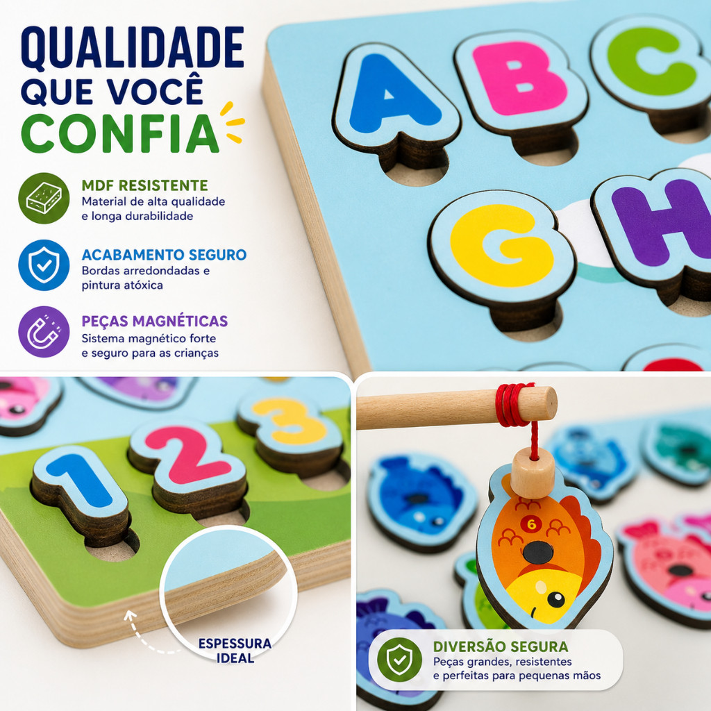 Jogo Infantil Estimula Foco Coordenação E Aprendizado Brinquedo Para Alfabetização
