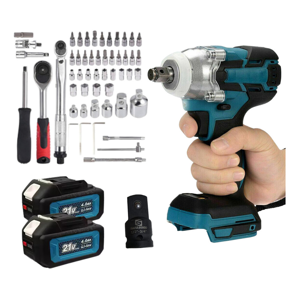 Kit Chave De Impacto 21v Parafusadeira E Soquete 46pçs Ferramentas