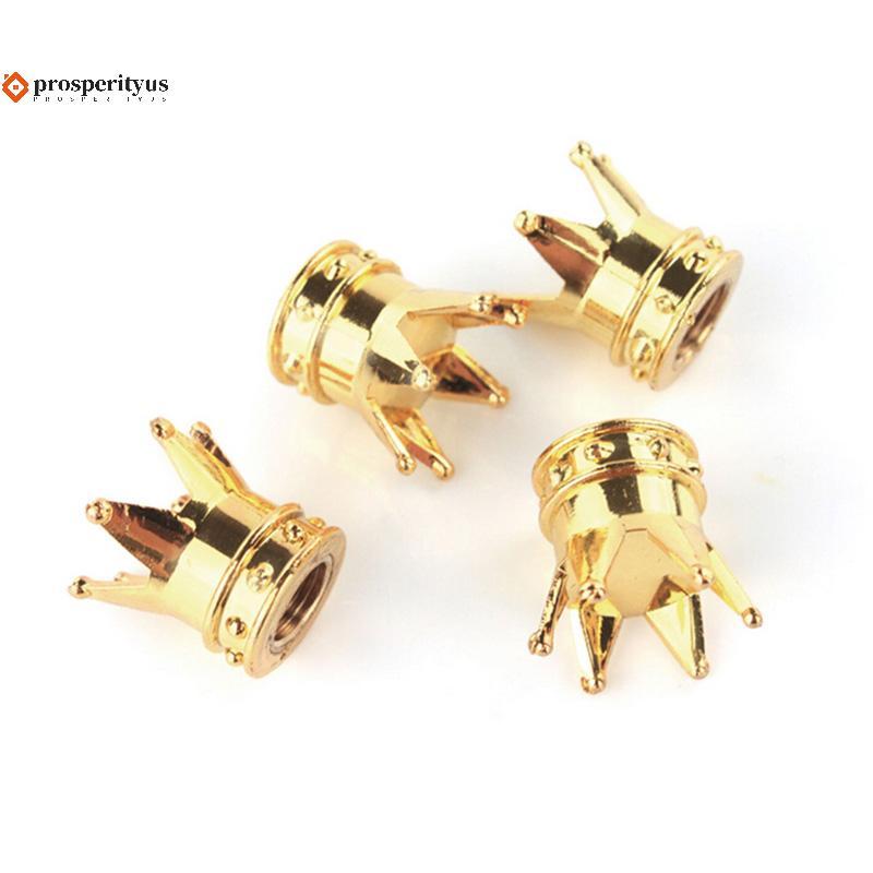 [PPTS] 4 x Universal Golden Crown Car Tru Bike Pneu Válvula De Ar Tampas Da Haste Jantes Roda