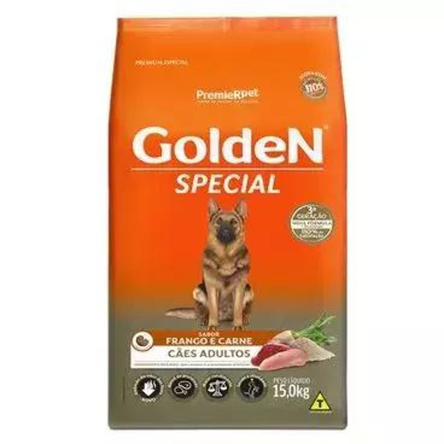 RACAO GOLDEN SPECIAL CAES AD CAR/FR 15KG