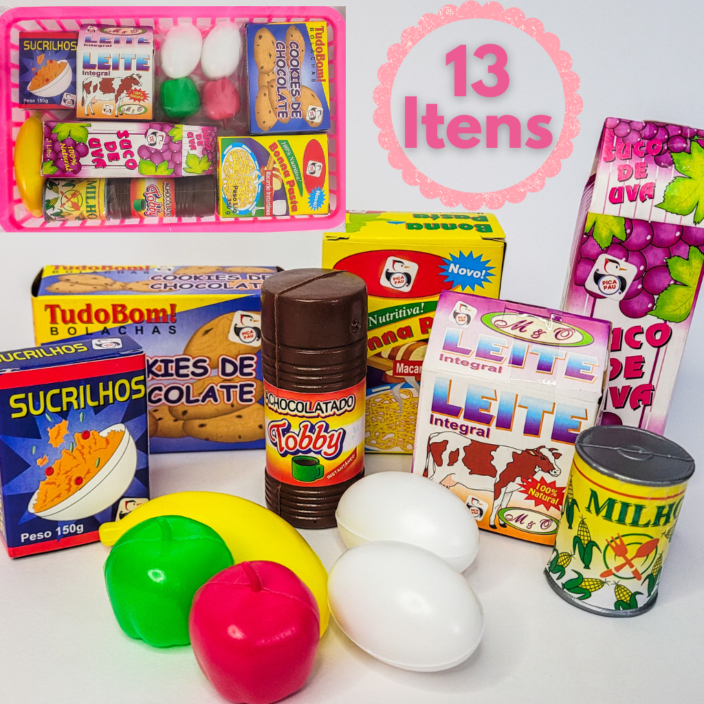 Mini Mercado Cestinha Brinquedo Cozinha Comida Infantil