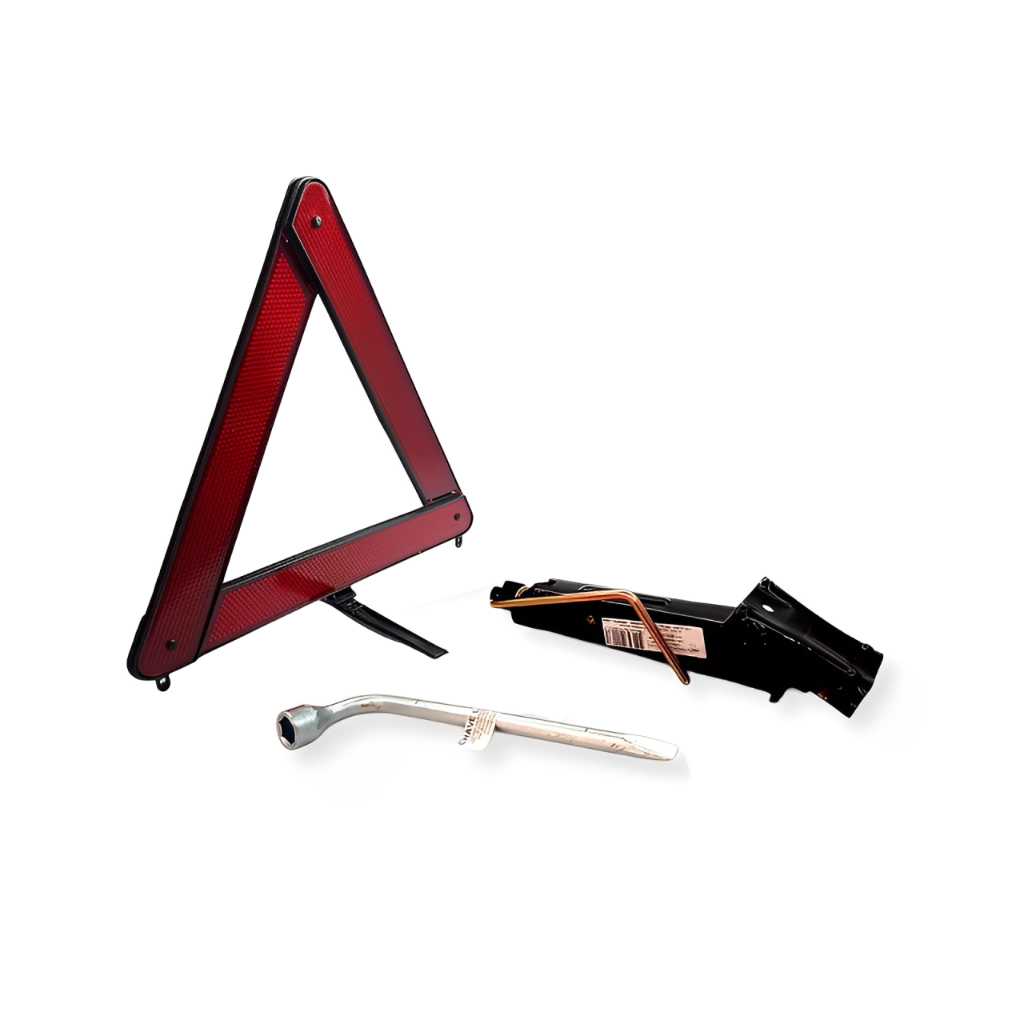 Kit Estepe Segurança Triangulo Grande Macaco 800 kg Chave 17mm Universal