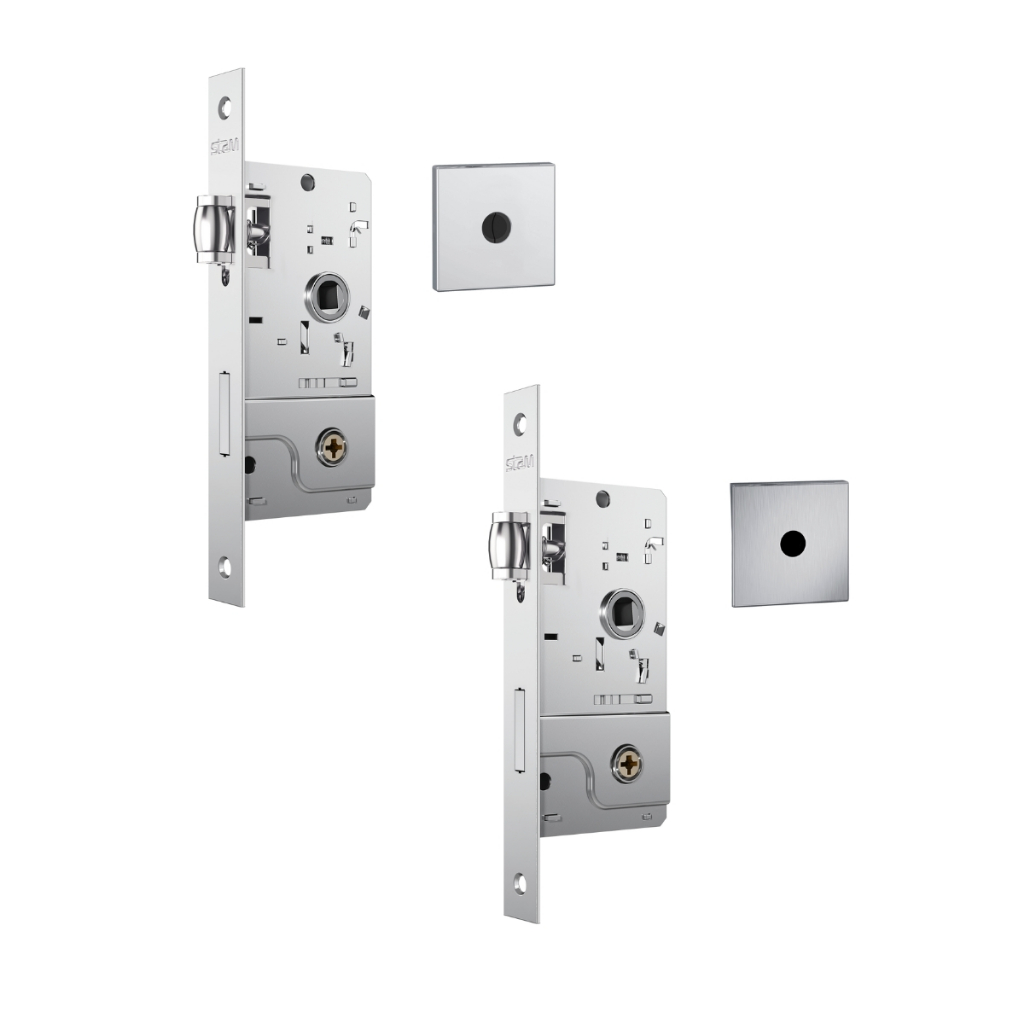 FECHADURA ROLETE PIVOTANTE STAM 800 CROMADA ESCOVADA TETRA CHAVE QUADRADA RQ1 40 MM