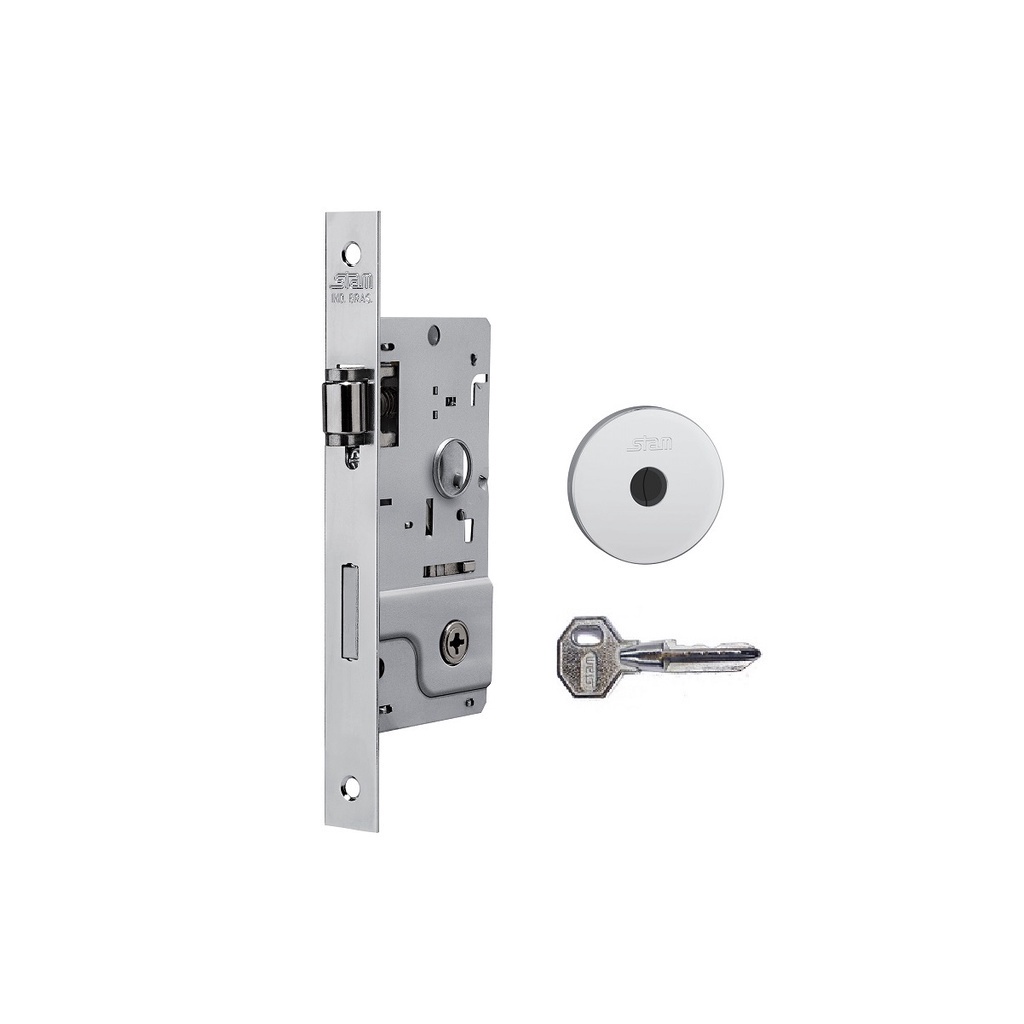 FECHADURA ROLETE PORTA PIVOTANTE STAM 800 CROMADA CHAVE TETRA REDONDA 40 MM