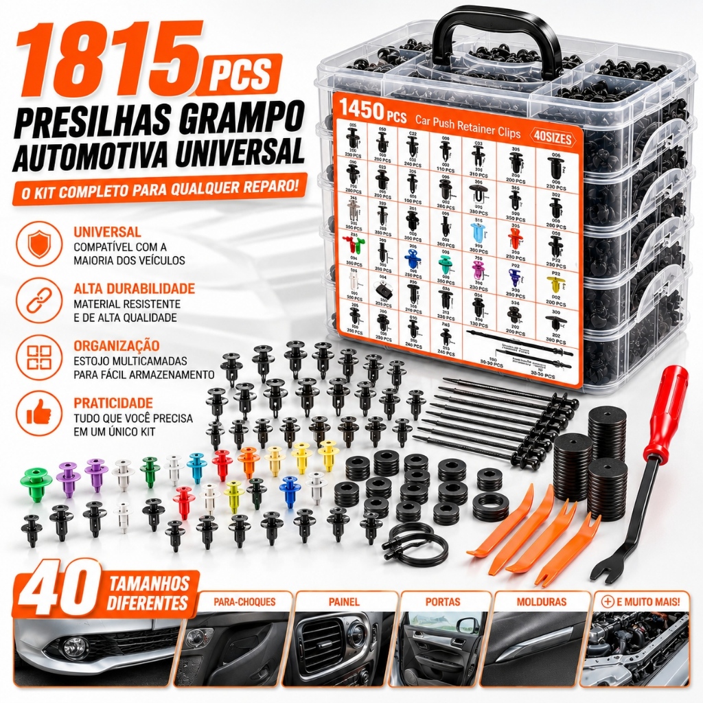 1815/800 Peças Presilha Grampo Fixador Chave Espátula Automotivo Pino Retentor Guarnição Da Porta Painel Para Barro