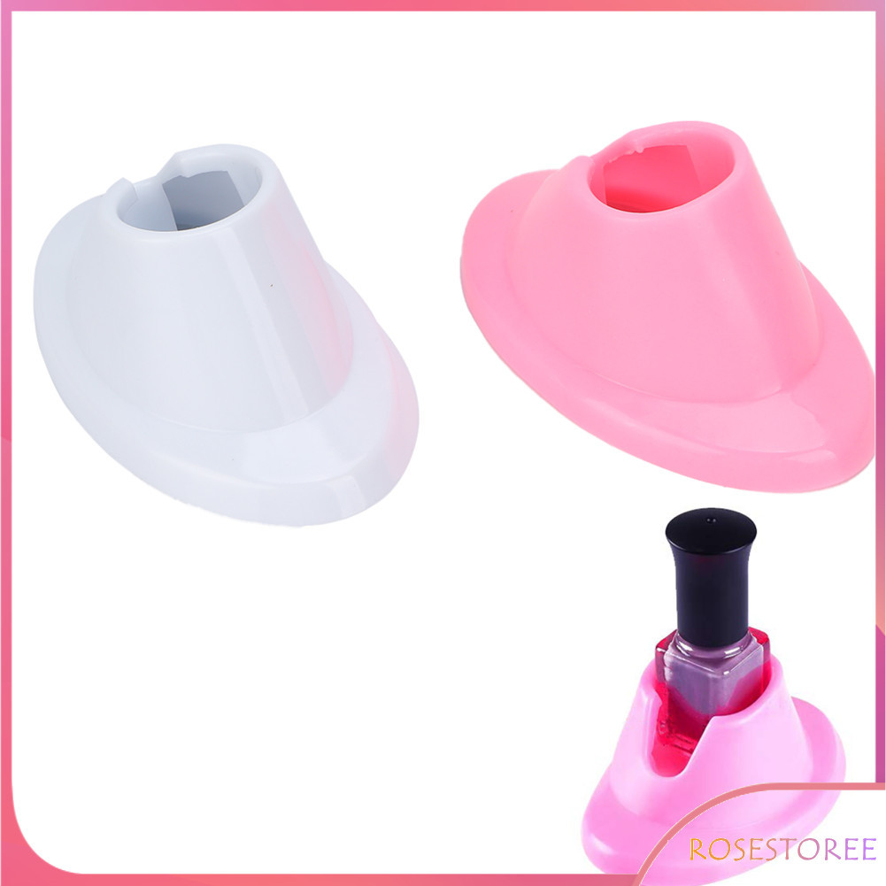 Rosestoree Suporte de esmalte para unhas, garrafa inclinada, 2 peças, borracha macia, suporte antiderramamento para