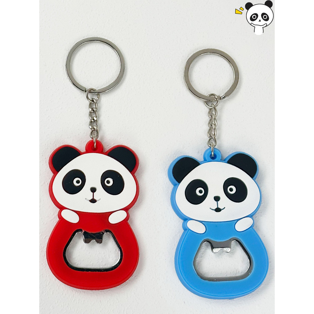 Bonito dos desenhos animados de borracha macia Panda chaveiro abridor de garrafa cerveja Starter portátil Chengdu Cultur