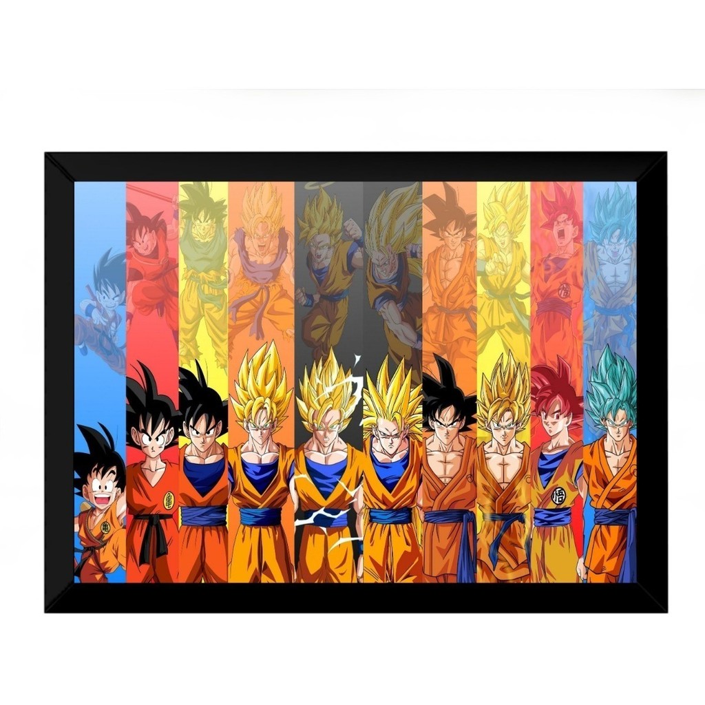 Lindo Quadro Decorativo Arte Dragon Ball Evolu??o De Goku 42