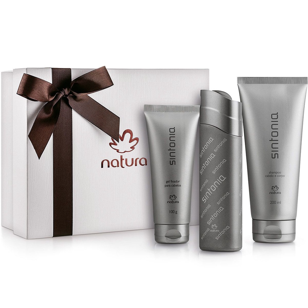 Kit desodorante colônia sintonia tradicional masculino 100ml+desodorante corporal spray 100ml+creme de barbear 75ml +balm pós barba 75ml.