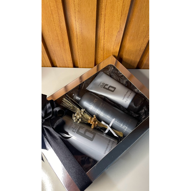 Lembrancinha presente masculino dia dos pais festas aniversário com Espuma de barbear balm e desodorante Club 6 Eudora