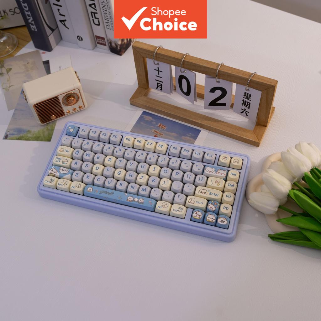 Blue Cat PBT 149 Teclas Keycaps Sublimação De Tinta Perfil MOA Teclado Mecânico Tampa Para 61/64/68/87/96/104/108 MX Swi