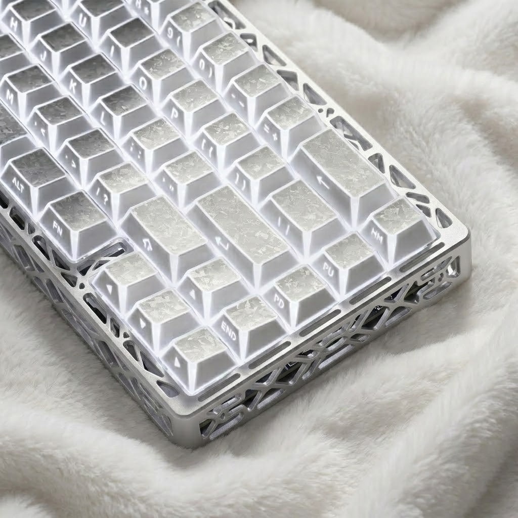 Sombra Dobrável Forjada Carbono Impressão Lateral Brilho Através Das Tampas Chave Tiro Duplo PBT Keycaps Perfil Cereja P