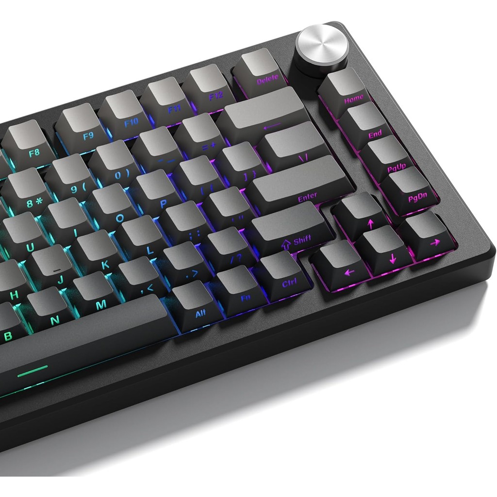 Conjuntos De Teclas PBT Pretas , Duplas Gradientes 60 75 100 Por Cento , Tampas De Teclado Brilhantes , Impressas Na Lat