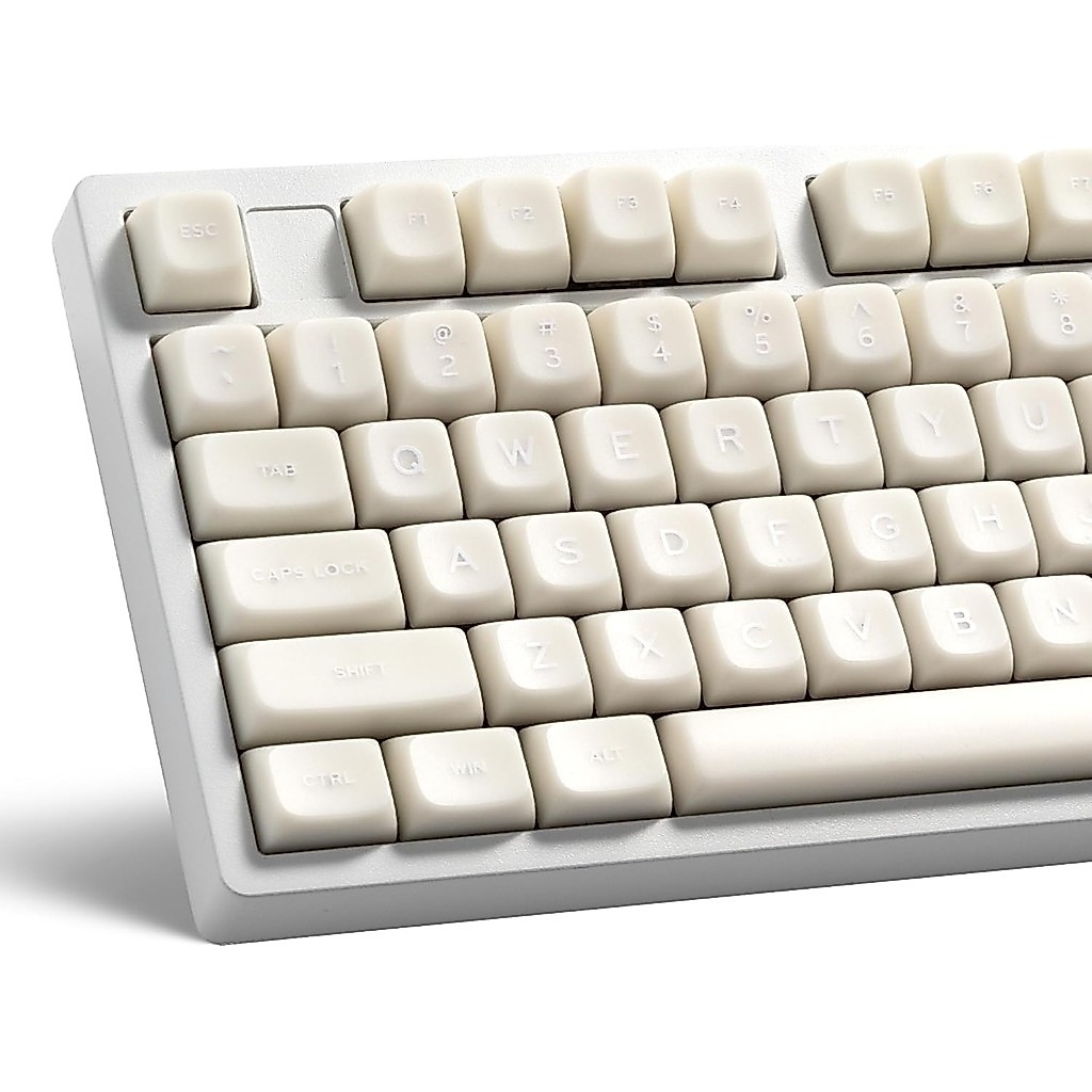 Teclas De Jade Brancas , Tampas De Teclado PBT De Tiro Duplo 132 Conjunto Perfil MDA Compatível Com 60 %/65/75 TKL/96/10