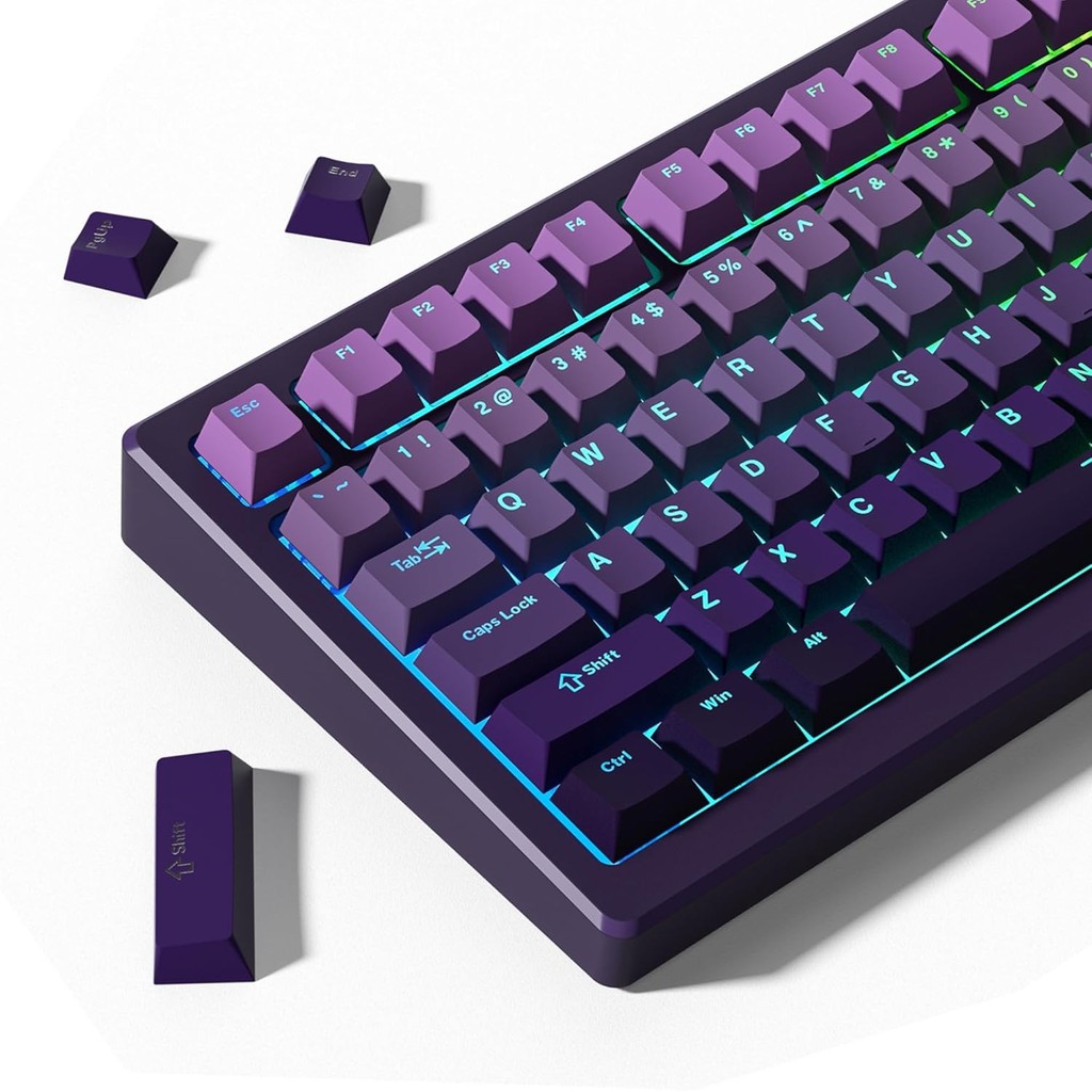 Shine Through PBT Keycaps 60 75 100 Percent Cherry Profile , Conjunto De Teclas Doubleshot Com Tampa De Chave Personaliz