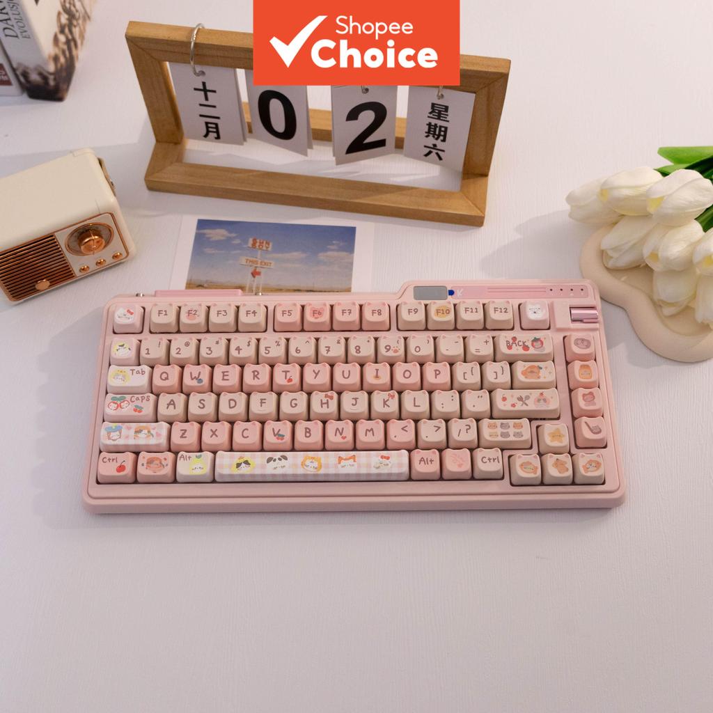 Meow PBT Keycaps 135 Teclas De Sublimação De Tinta Em Forma De Gato Perfil MAO Tampa De Chave De Teclado Mecânico Para 6