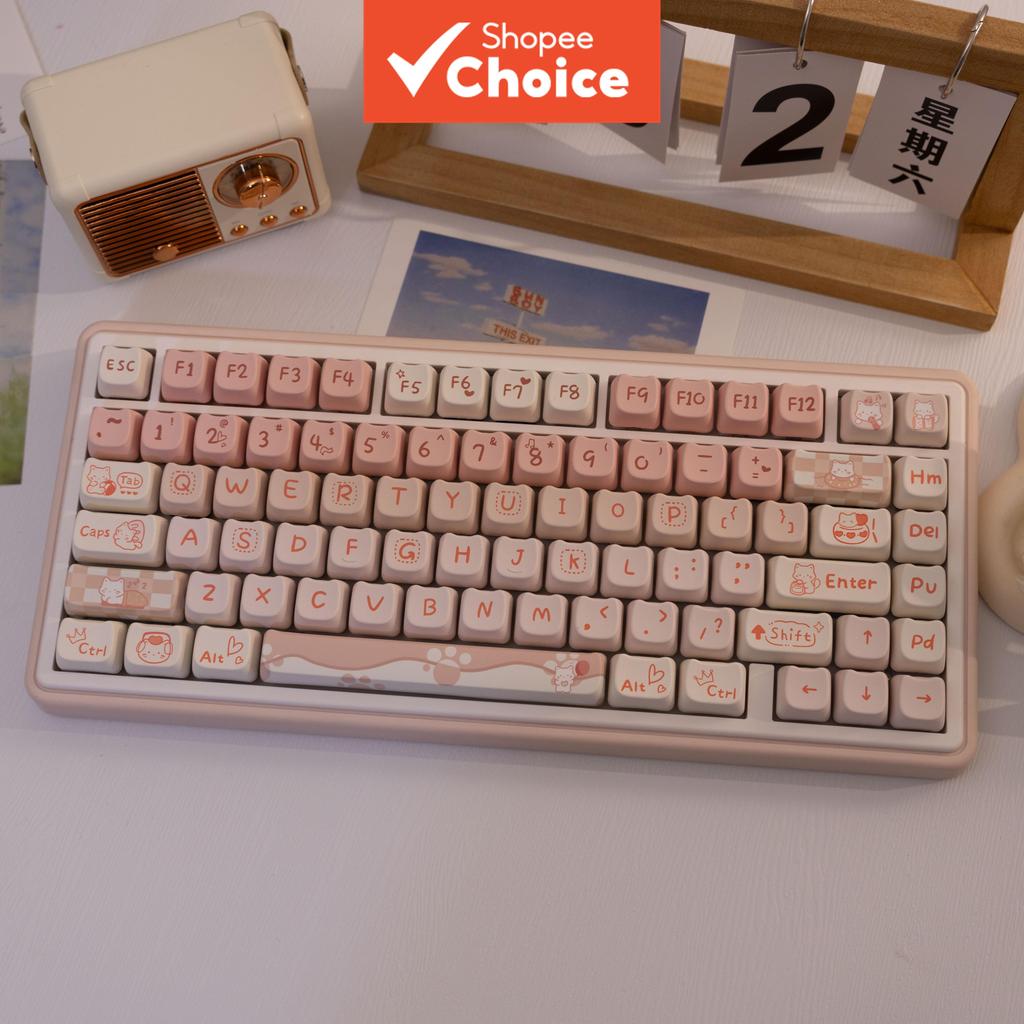142 Teclas Gato PBT Keycaps Sublimação De Tinta Forma De MAO Perfil Teclado Mecânico Tampa Chave Para 61/64/68/87/96/104