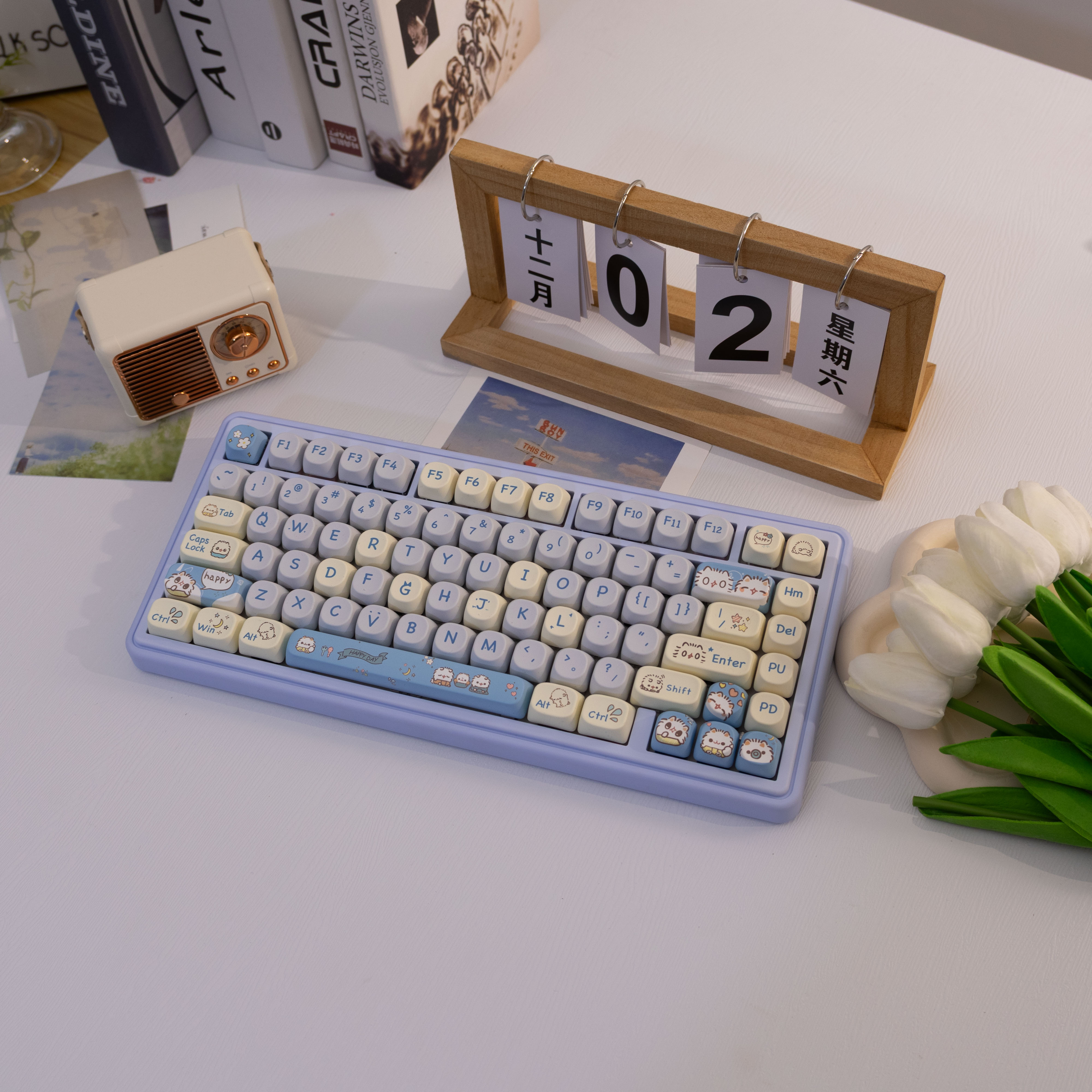 Blue Cat PBT 149 Teclas Keycaps Sublimação De Tinta Perfil MOA Teclado Mecânico Tampa Para 61/64/68/87/96/104/108 MX Swi