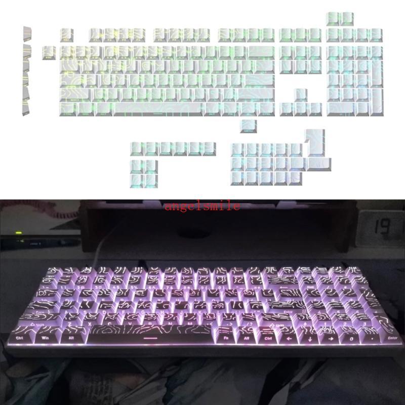 AntiWear Calor 133 Teclas PBT Keycaps Gradientes Impressão Lateral Tampas Topográficas
