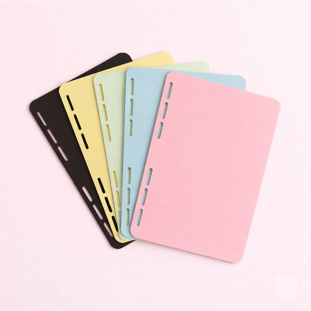 Kit 4 Divisórias A5 Coloridas Fichário Caderno Argolado  4/6 Furos Universal - Papel Color Plus 180g