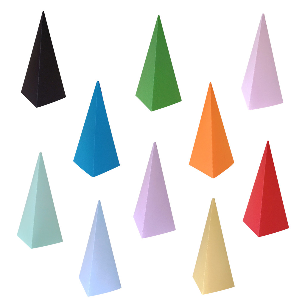 Caixa Pirâmide Cone Lisa Papel Color Plus Pacote 20 Und.