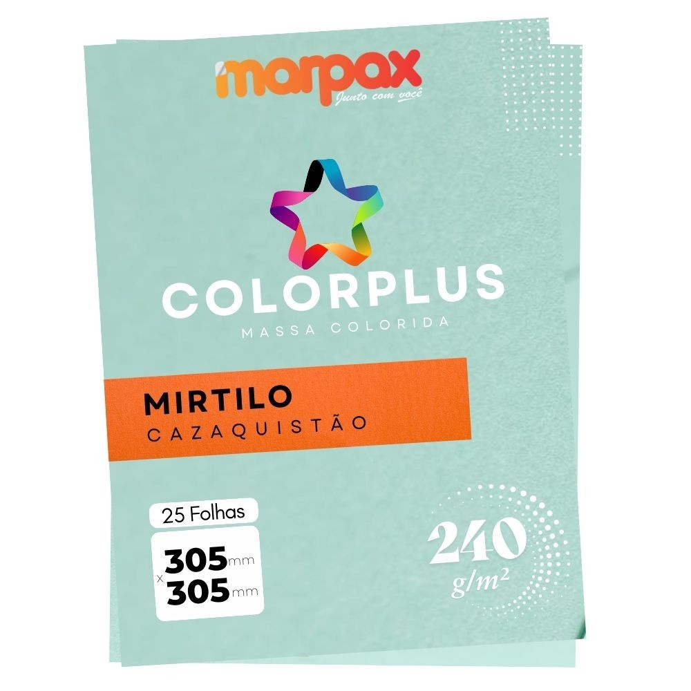 Papel Color Plus 240g 305x305mm Mirtilo Cazaquistão Marpax 25fls