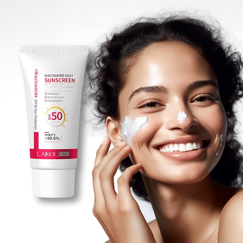 LAIKOU Pro Protetor Solar Diário com 99,6% de Niacinamida SPF50 PA+++ Clareador Bloqueador Solar Reparador 50g