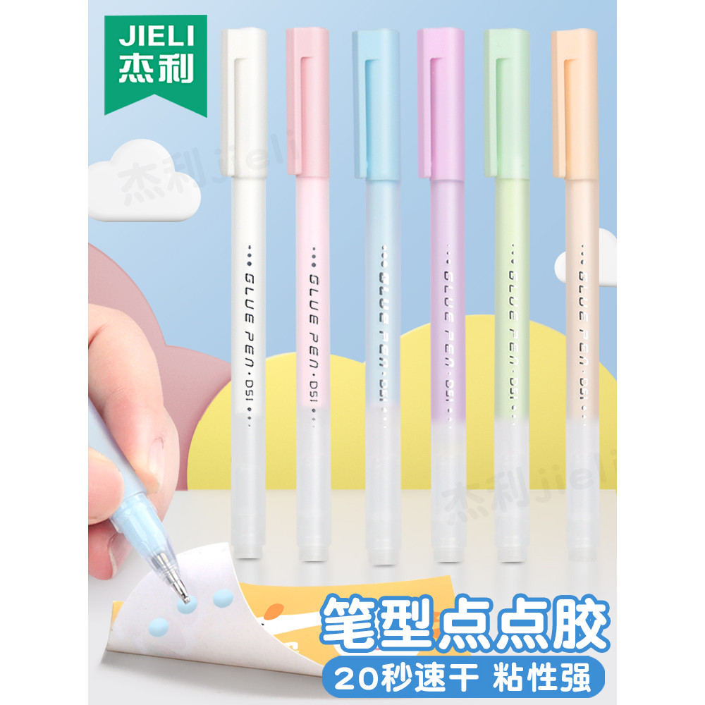 Jerry Caneta em forma de Dot Glue Girl Heart Pen-Shaped Dot Glue Pen Notebook Dedicado Dot Glue-Style Pen Secagem rápida