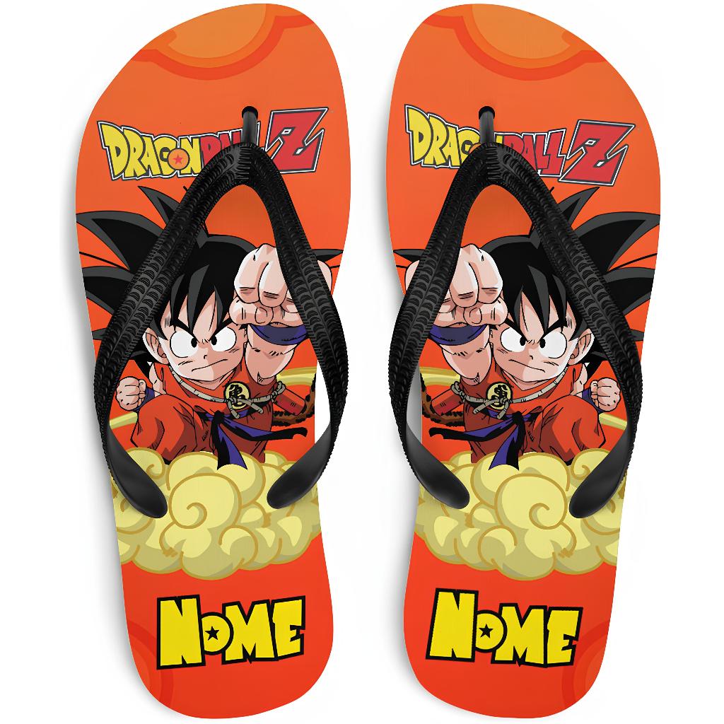 Chinelo Infantil Dragon Ball Personagem Goku COM NOME Masculino 3 Modelos