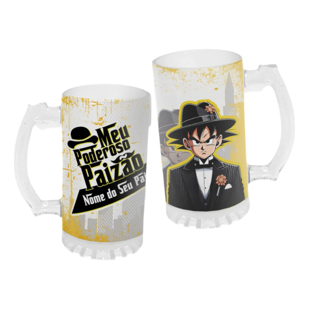 Caneca Chopp Goku Poderoso Paizão Personalizado Com Nome