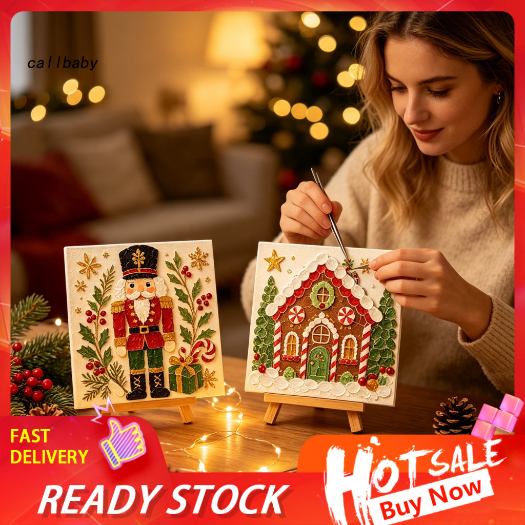 Diy Sea Glass Craft for Adults Christmas Art Kit for Beginners – Holiday Set with Santa Snowman Tree Designs Perfect f