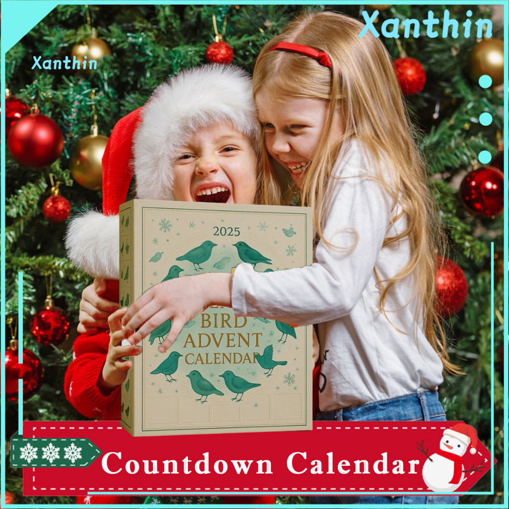 Transparent Acrylic Countdown Calendar Bird Pendant Set Sea Glass 2025 Advent 24-day Christmas with for Nature for South