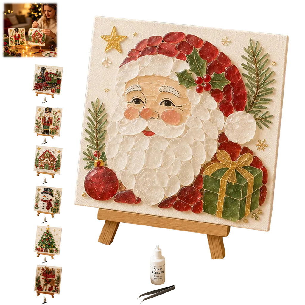 SHENYOU DIY Sea Glass Mosaic Art Kit , Conjunto De Artesanato De Arte De Vidro Marinho De Natal Para Adultos Iniciantes