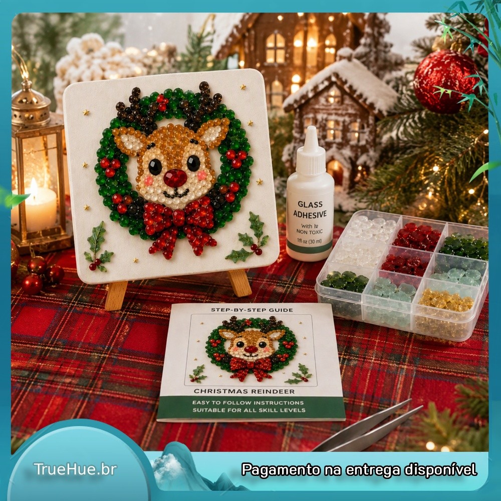 Natal DIY Sea Glass Mosaic Tile Art Kit Artesanato De Férias Conjunto Infantil