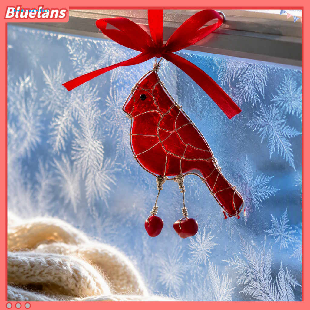 Thoughtful Christmas Stocking Stuffer Handmade Sea Glass Hummingbird Ornament Bird Ornaments Set – Coastal Style Blue